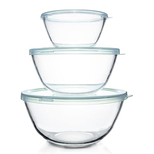 Luvan Glass Mixing Bowl with Lids Set