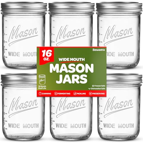 Wide Mouth Mason Jars 16 oz 