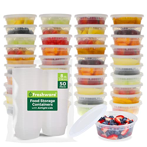 Food Storage Containers [50 Set] 8 oz