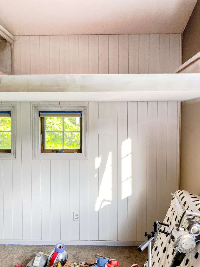 Painted shiplap.