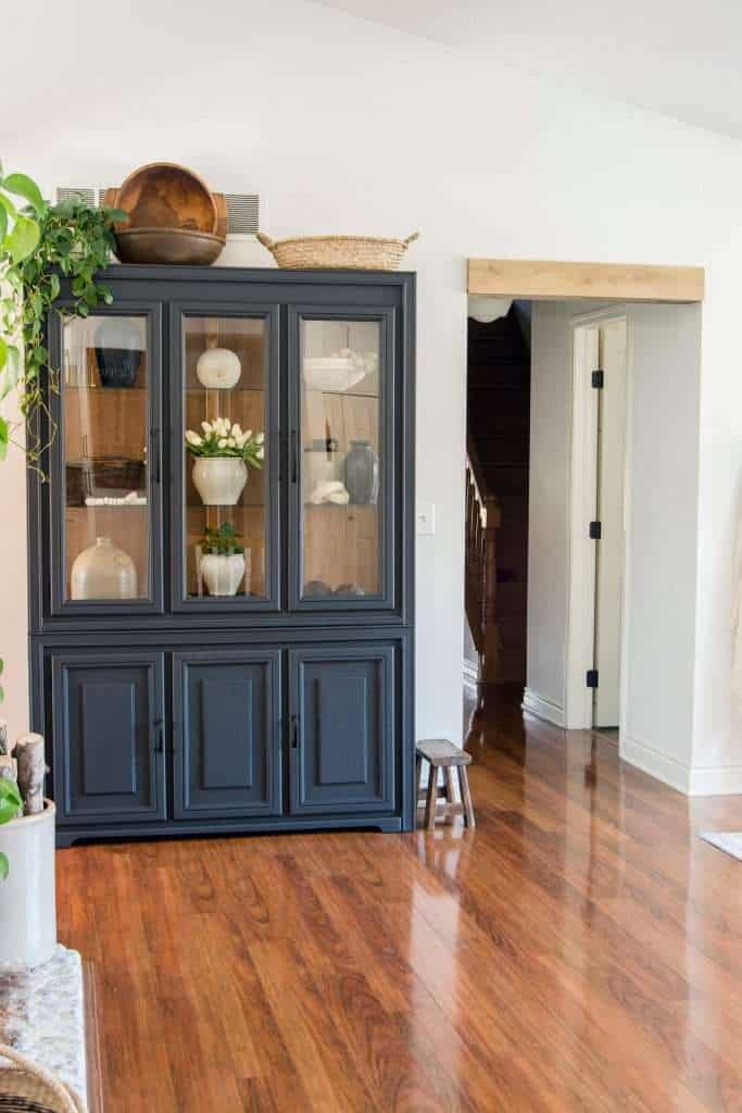 Painted black cabinet.