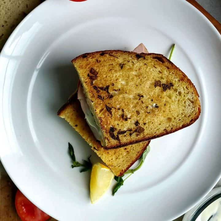 Leftover Turkey Grilled Cheese With Lemon Basil Mayo