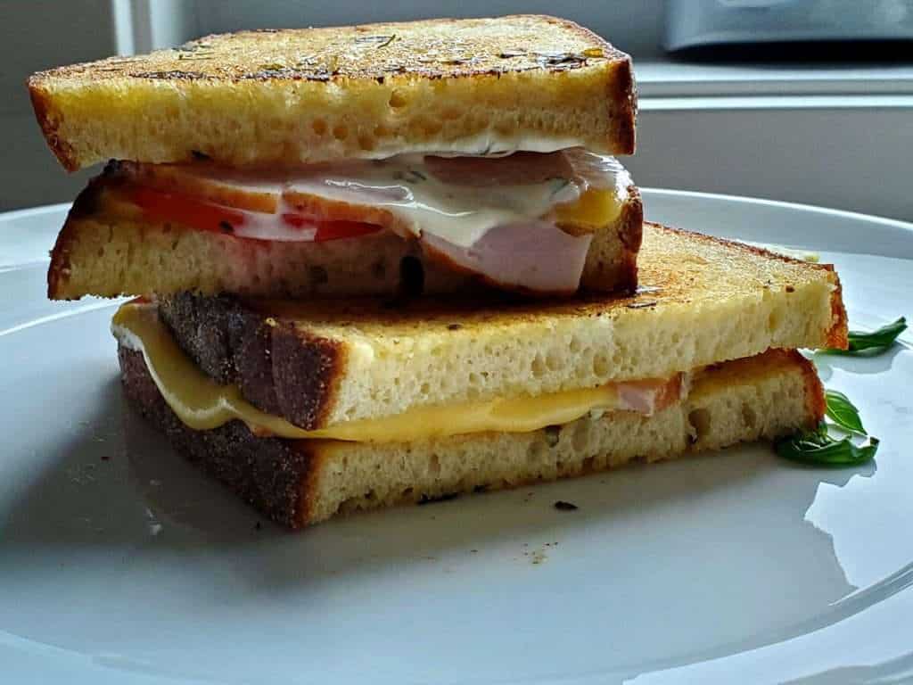 Grilled turkey cheese sandwich