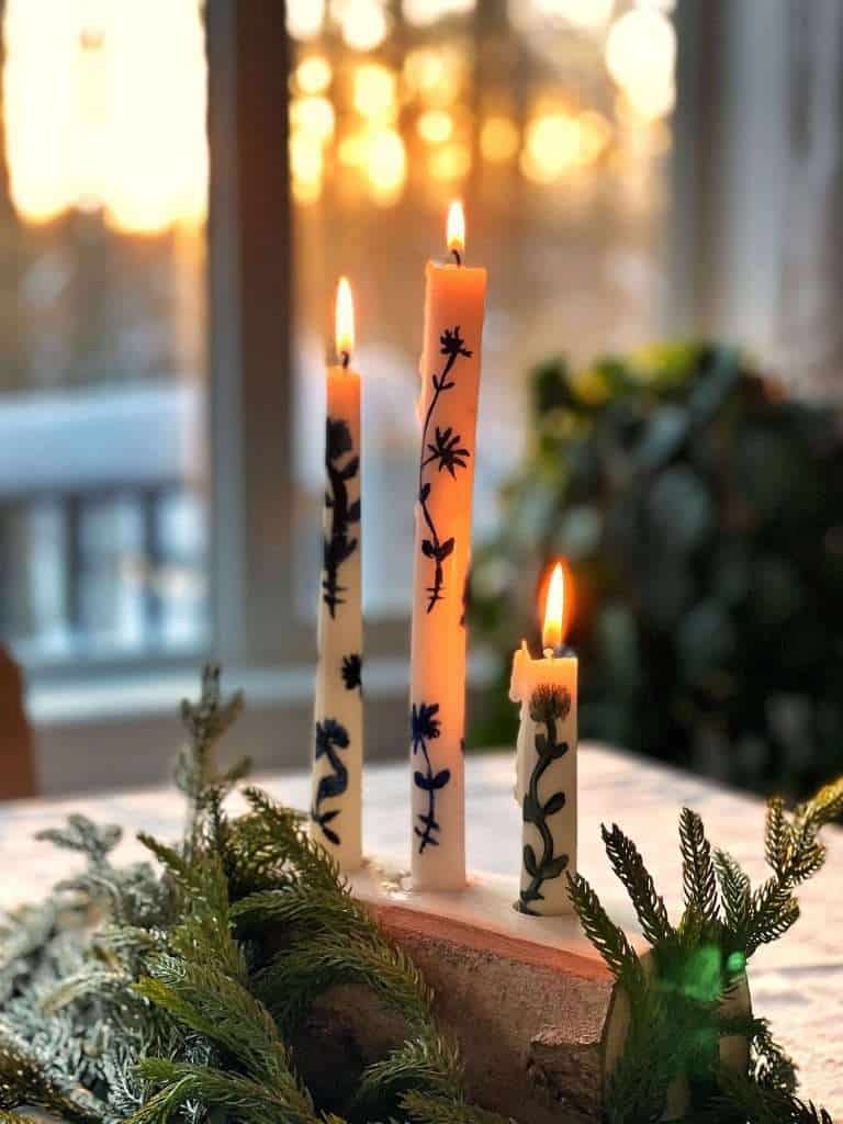 Painted candles.