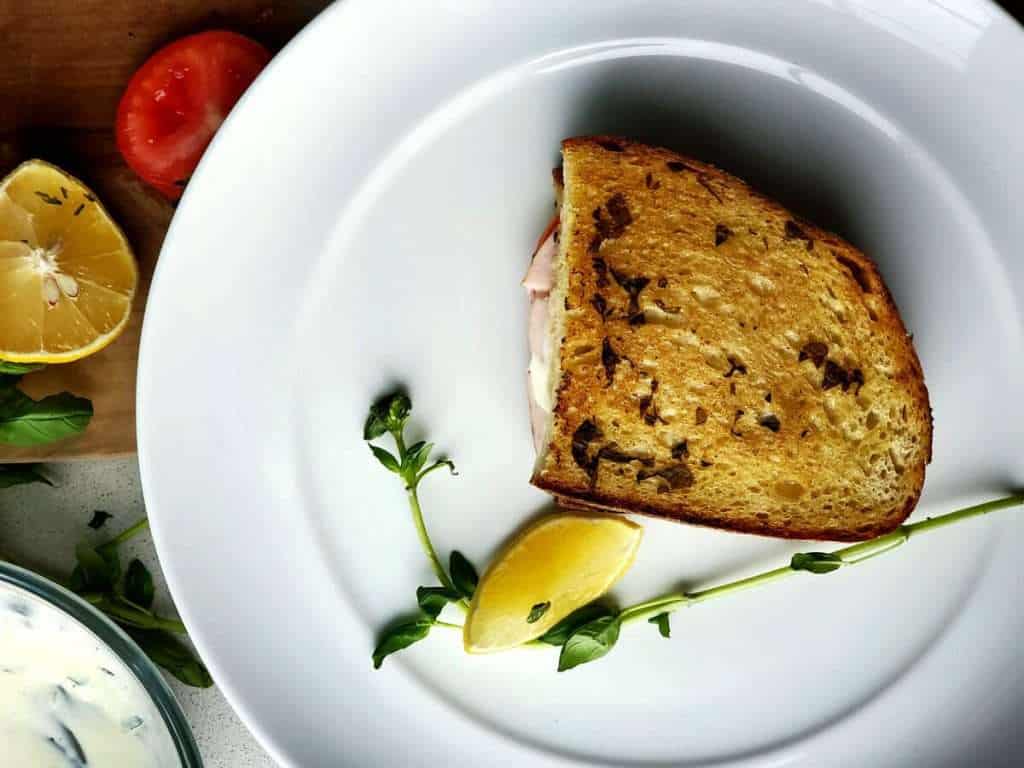 Leftover Turkey Grilled Cheese With Lemon Basil Mayo