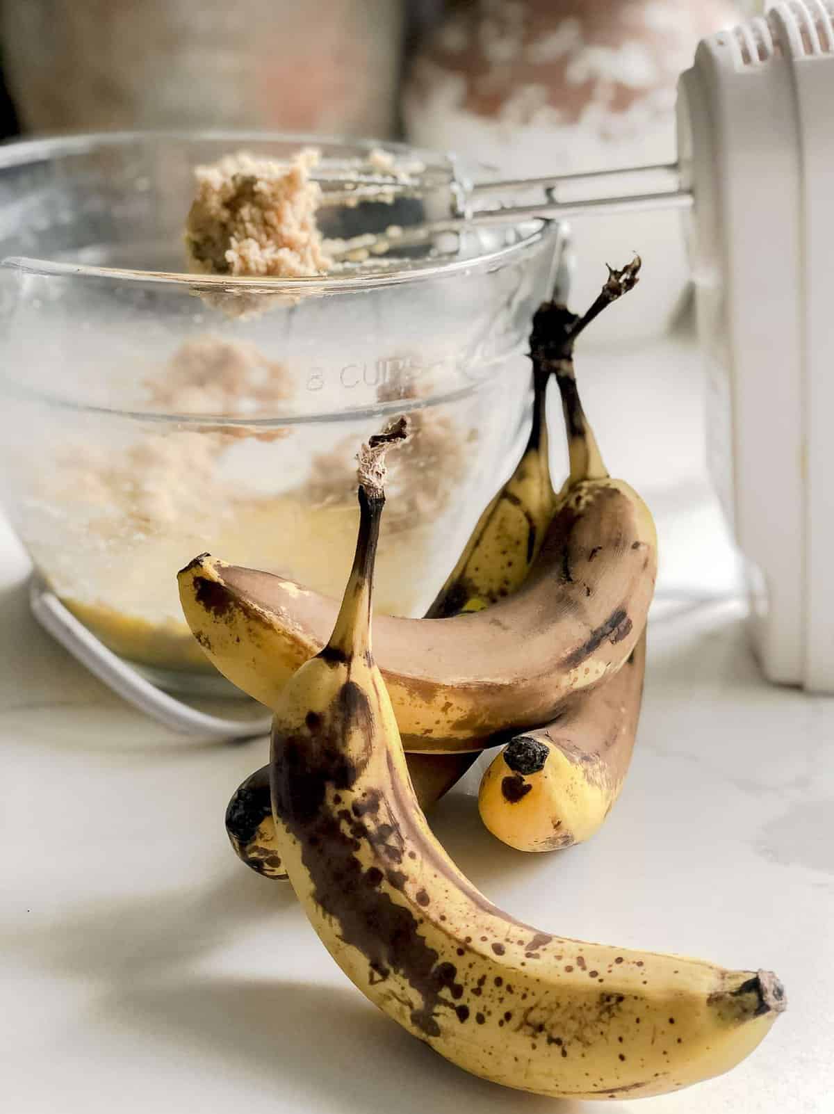 Overripened bananas for banana bread.