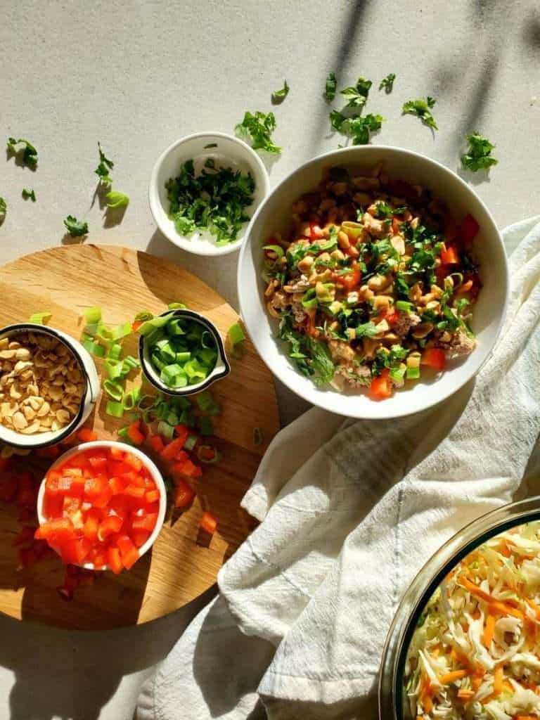 Thai salad in a bowl.