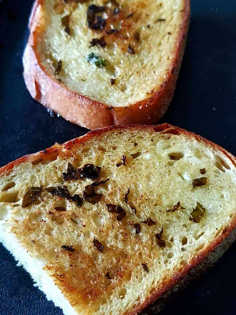 Toasted sourdough bread.