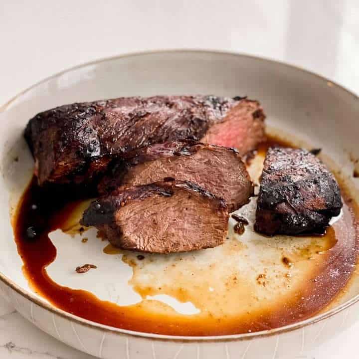 Grilled venison backstraps