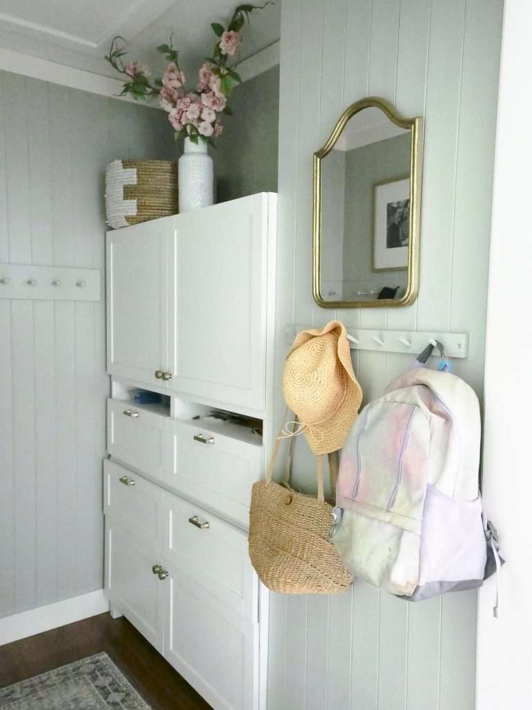 Backpack in a mudroom