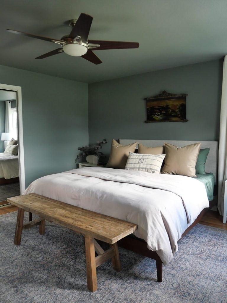 Primary bedroom with king size bed.