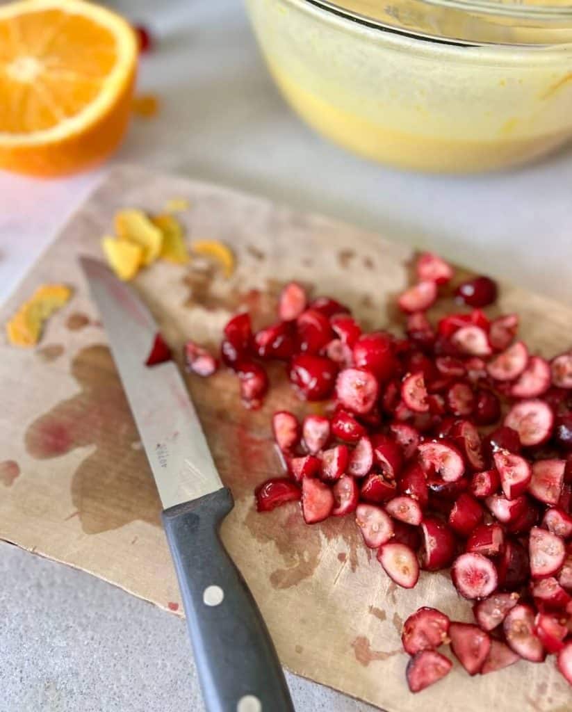 Chopped cranberries.