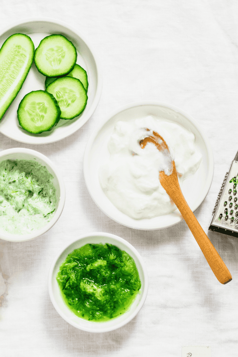 Cucumbers on a tabletop.