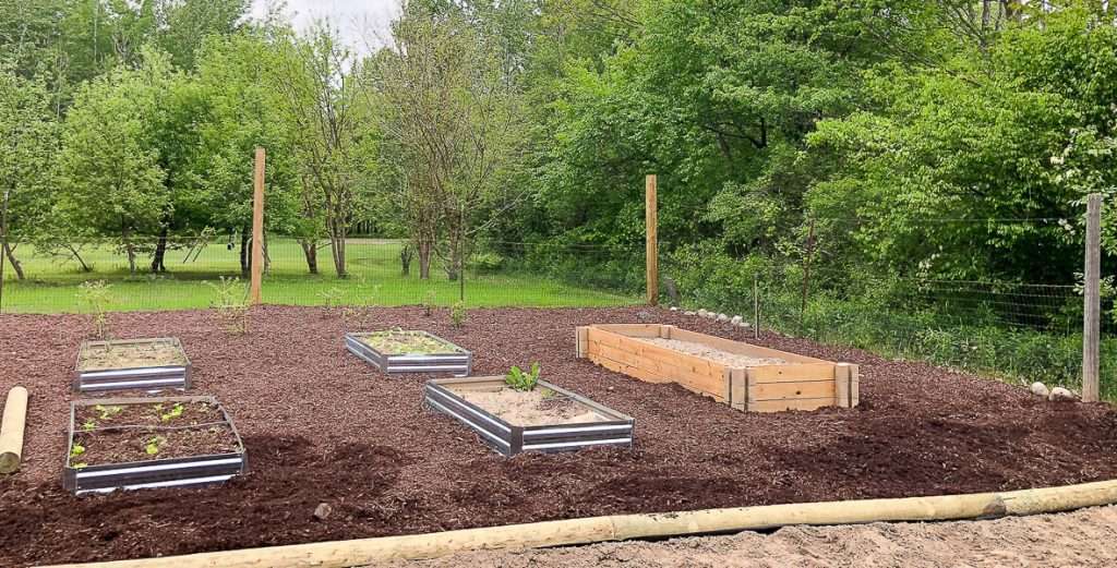 Low maintenance raised flower bed.