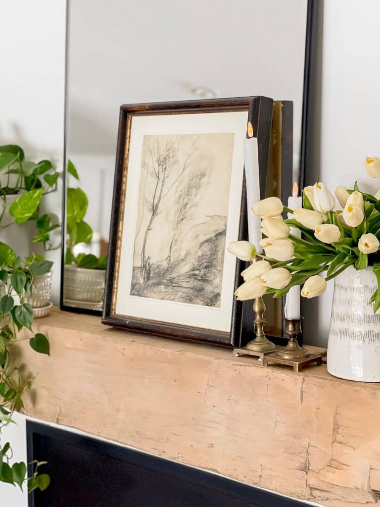 Tulips on a mantel