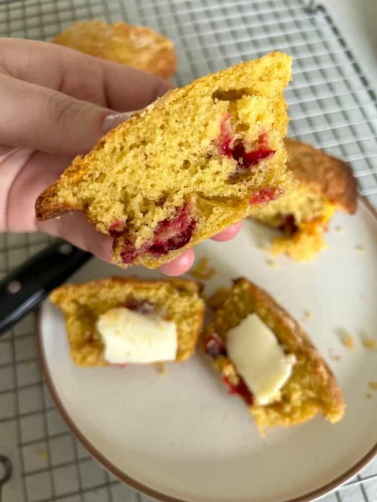 Gluten free orange cranberry muffins.