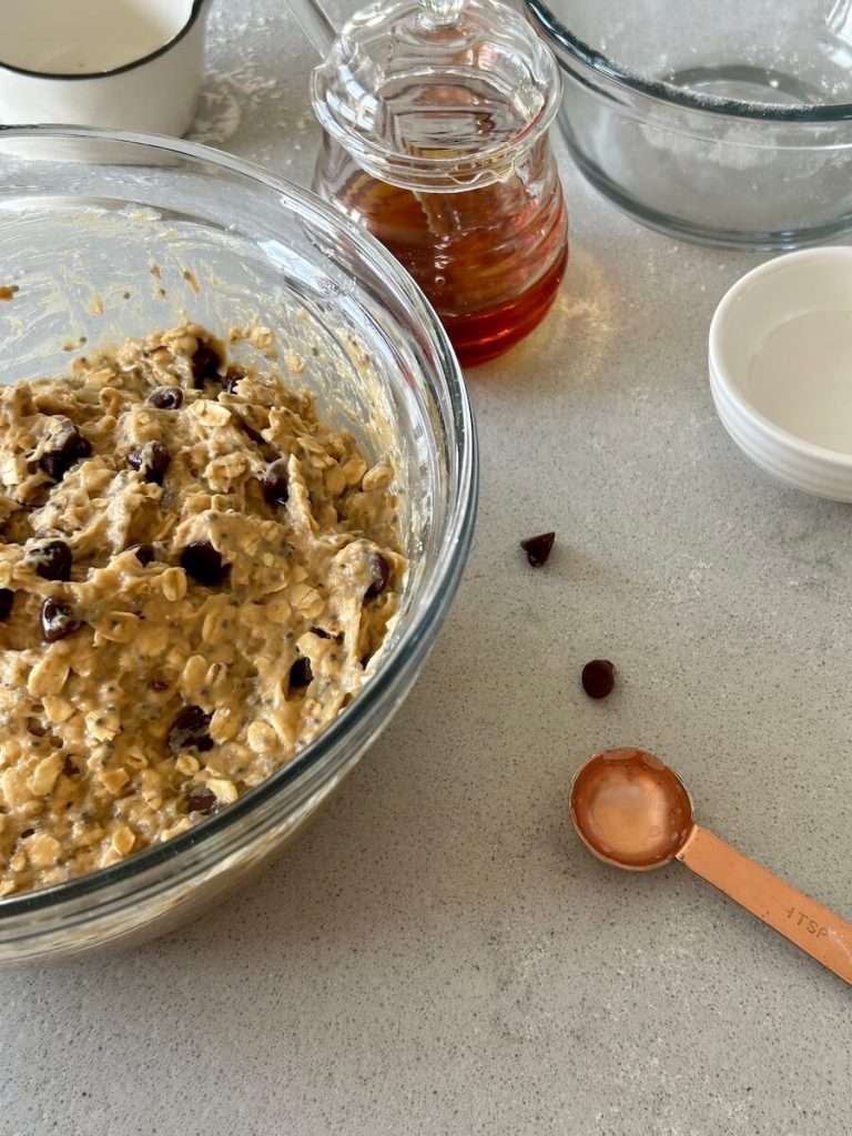 Chocolate chip banana bar batter