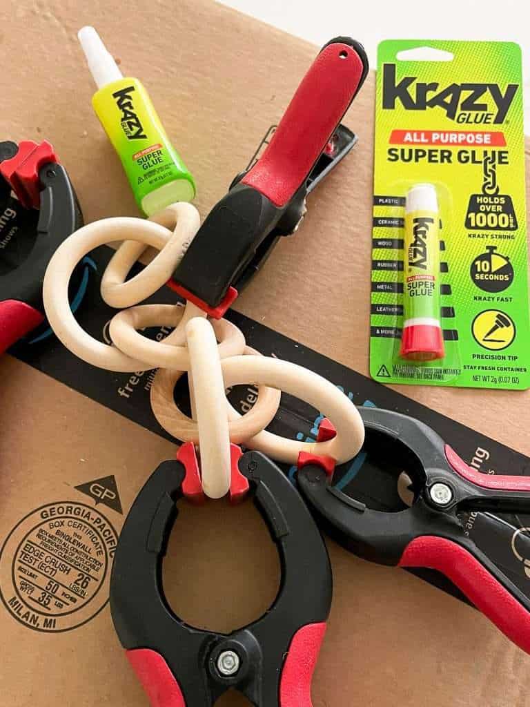 Krazy Glue wood links.