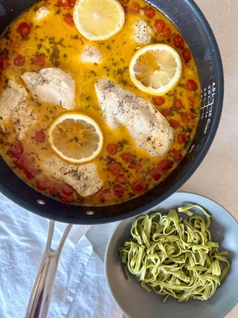 Lemon basil chicken fettuccini