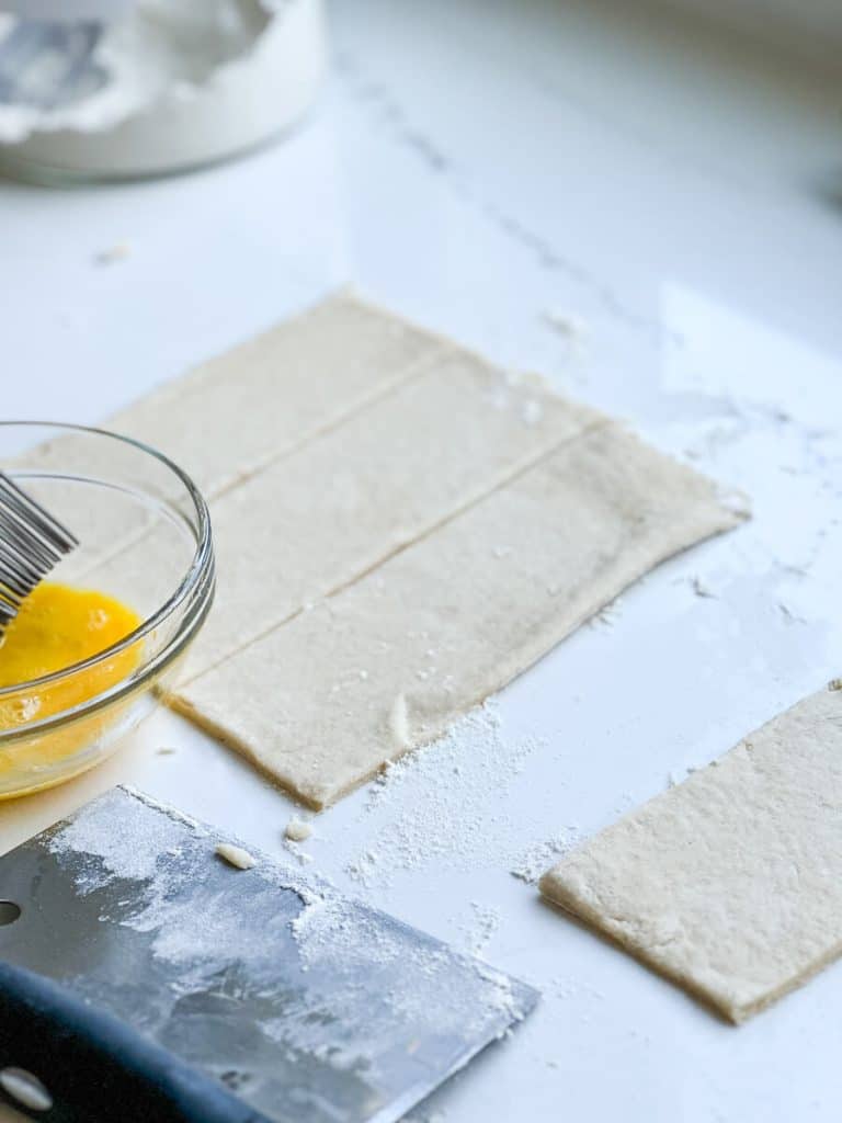 Dough cut for sourdough pop tarts.