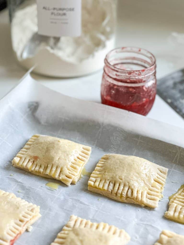 Pop tarts ready to bake.