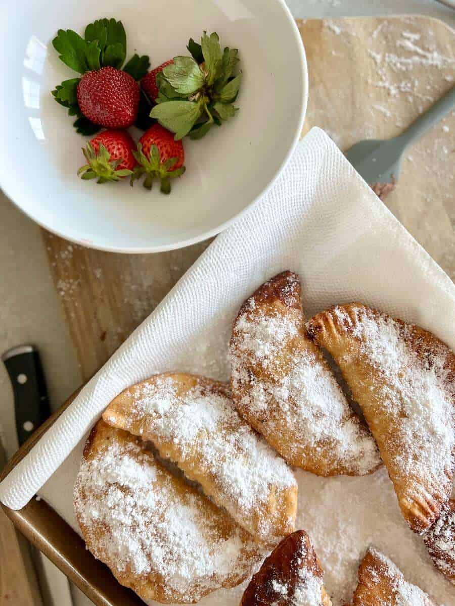 Fruit Empanadas With Whipped Chocolate Milk