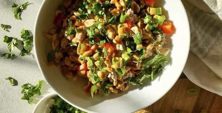 Thai Turkey Salad with Peanut Lime Sauce