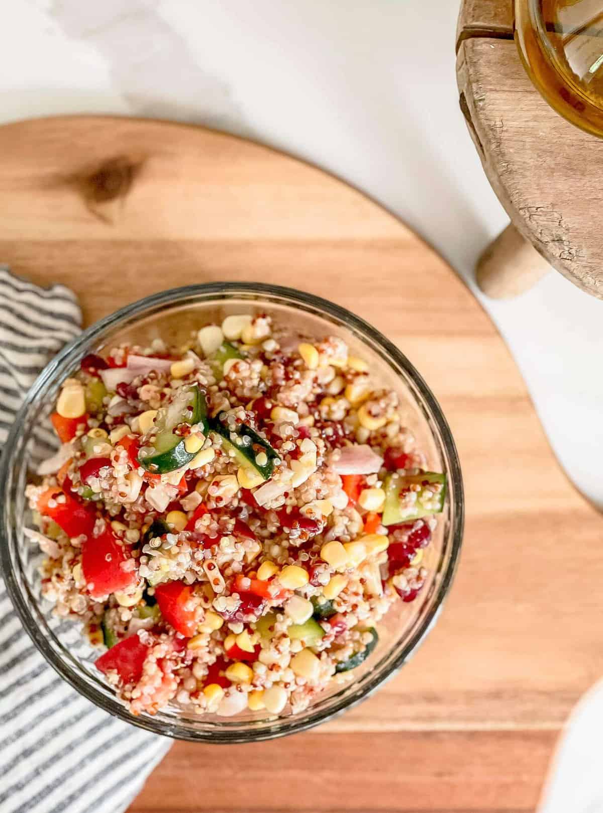 Tomato Cucumber Quinoa Salad, Served 3 Ways