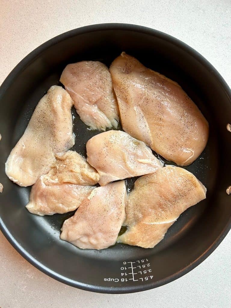 Chicken fillets in a skillet