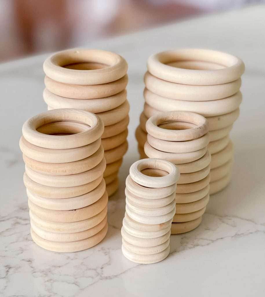 Different size wood rings.